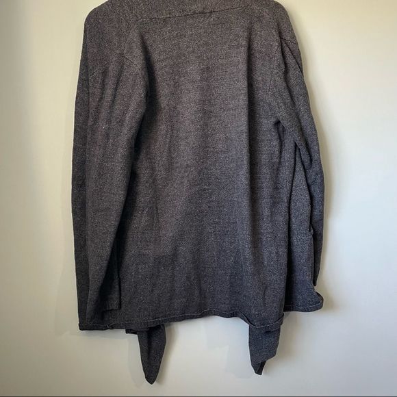 BAREFOOT DREAMS draped cardigan cozy chic ultra lite size L/XL grey/black - Picture 14 of 14